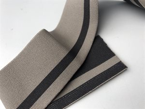 Blød elastik - gråbrun, 35 mm